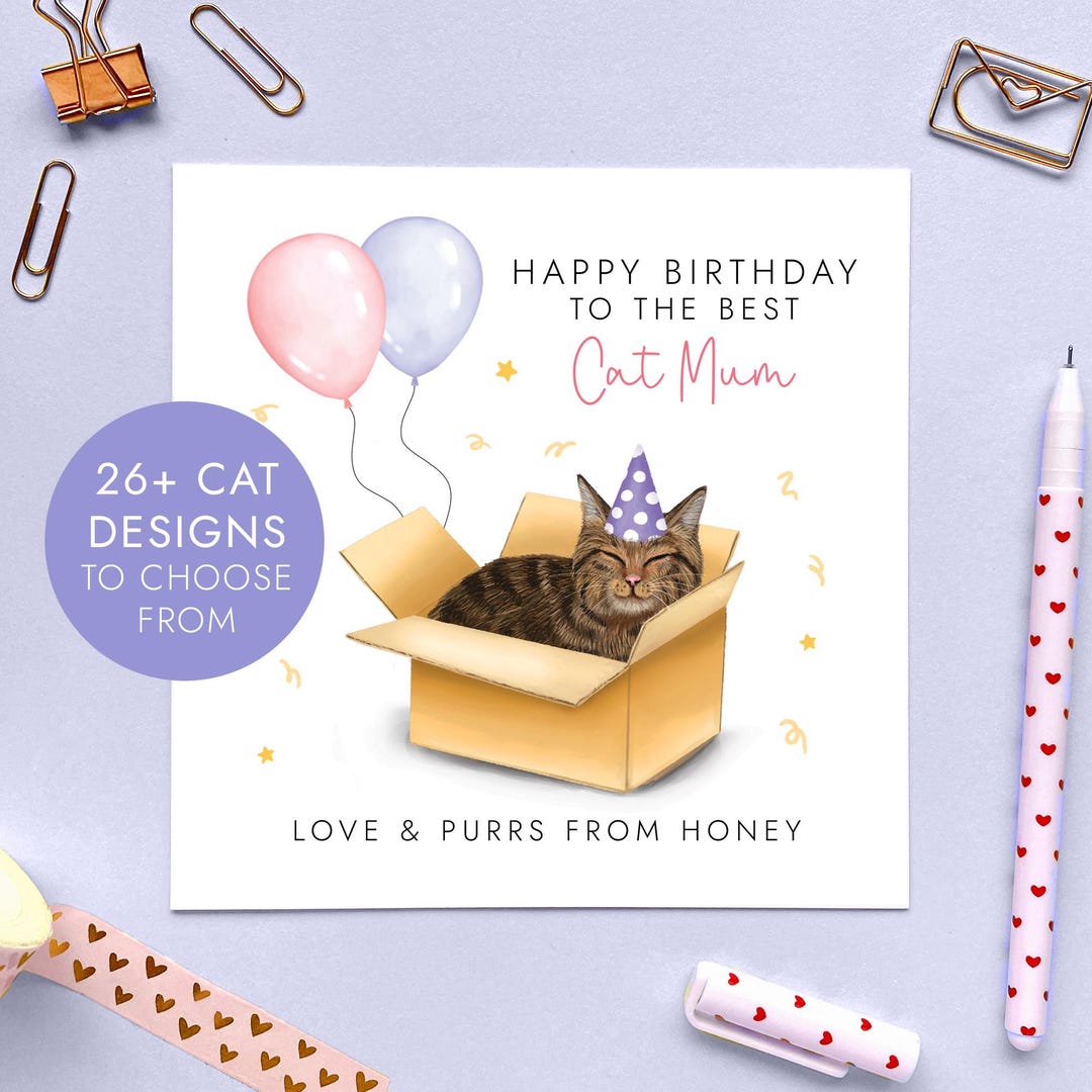 Personalised Cat Birthday Card From the Cat – Funny Custom Card for Cat ...