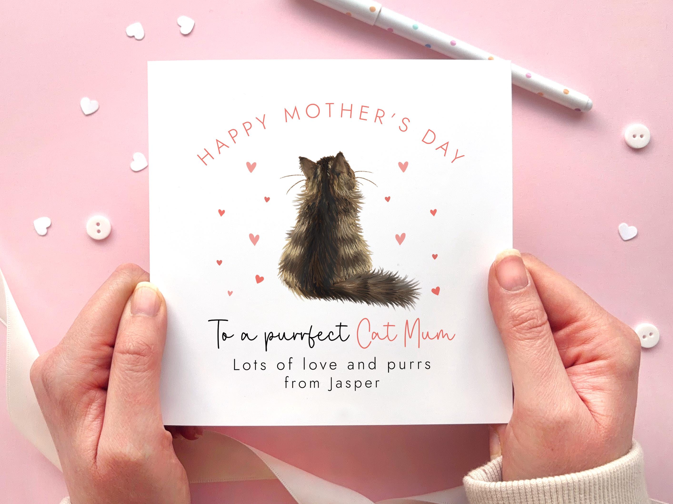 Personalised Cats Mother's Day Card for Cat Mum | Mothers Day Card From ...