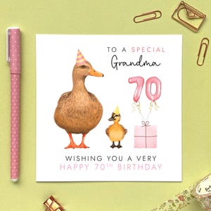 Carte d'anniversaire personnalisée canard de tout âge pour grand-mère | Grand-mère, grand-mère, grand-mère, grand-mère, grand-mère, grand-mère | 50e 60e 70e 80e 90e, maman, maman maman