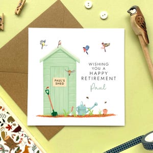 Personalised Garden Retirement Card for Him, Man, Dad, Grandad, Grandpa, Brother, Uncle, Male Colleague, Coworker, Boss, Elderly Gentleman