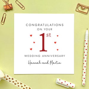 Carte d'anniversaire de mariage pour couple, personnalisée, première, 1 an de mariage, amis, fils, fille, soeur, beau-frère, papier, personnalisé
