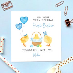 Personalisierte erste Osterkarte für Neffe, Enkel, Sohn, Patensohn, Junge, Bruder, Baby, Cousin, Urenkel, Kind, Babys 1.Ostern 2025