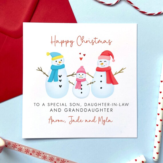 Son And Daughter In Law Cute Christmas Birds Card - View #2