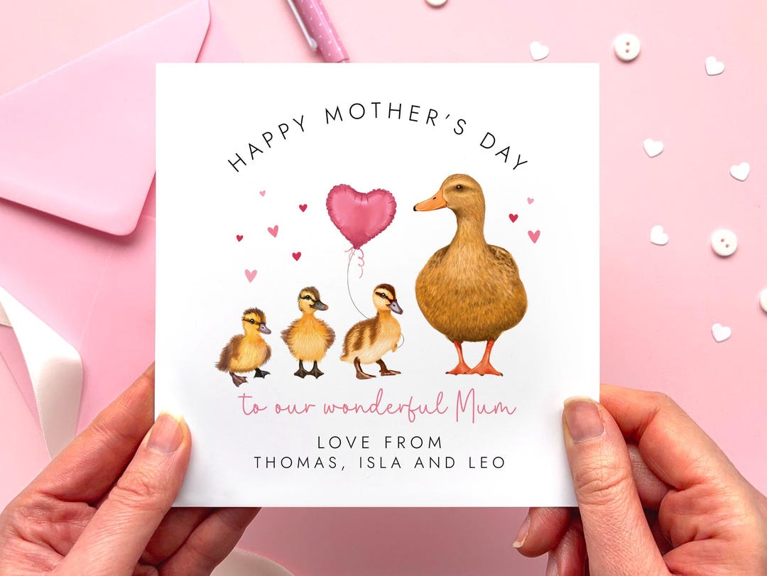 Personalised Ducks Mother's Day Card for Mum | Mommy, Mummy, Mom, Mam ...