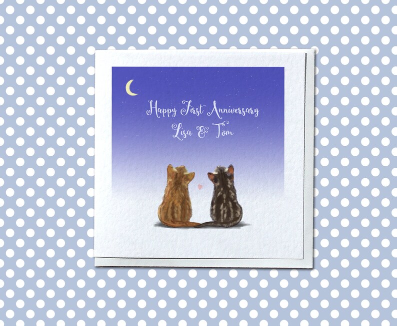 Kitten Card 2nd 3rd Cat Card Cat Anniversary Card 1st Anniversary Card First Anniversary Card Personalised Kittens Anniversary Card