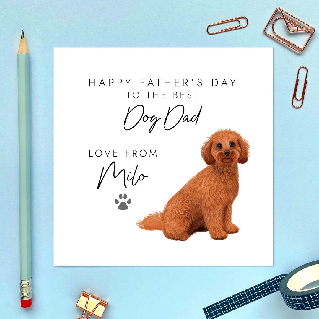 Brown Cockapoo Father's Day Card, for Dog Dad, Daddy, Parent, Him ...