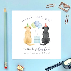 Carte d'anniversaire personnalisée pour chien, homme, ami, mari, petit ami, frère, labrador, lévrier, whippet, colley, épagneul, bouledogue
