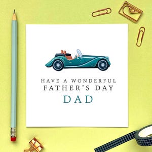Carte de fête des pères voiture classique pour papa, papa, papa, papa, grand-père, arrière-grand-père, grand-père, grand-père, grand-père, grand-père, grand-père, père