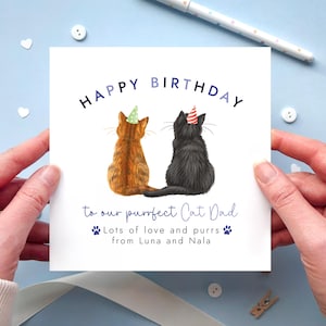 Personalised Cats Birthday Card for Cat Dad | From the Cats Birthday Card | For Husband, Boyfriend, Son, Grandson, Brother | 80+ Cat Designs