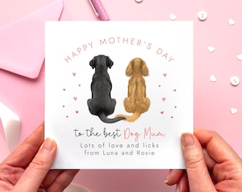 Personalised Any Breed Dogs Mother's Day Card for Mum | 270+ Options | Mothers Day Card from the Dogs | Custom Dog Breeds Card for Mom