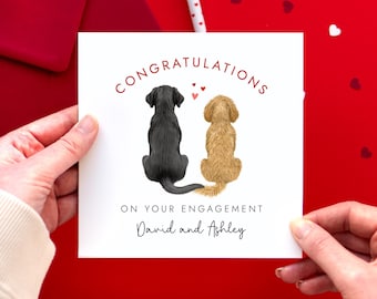 Personalised Dogs Engagement Card | Dog Engaged Card  | Congratulations on Getting Engaged Card, Just Engaged, For Friends, Couple