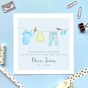 carte personnalisée bébé garçon | Félicitations, fils, petit-fils, neveu, unique, spécial, souvenir, nouveau-né, nom, nouveaux parents, bienvenue