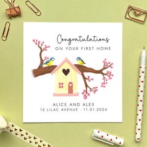Carte personnalisée de félicitations pour votre première maison | Je viens d'emménager, Pour couple, Amis, Famille, Fille, Fils, Petit-fils, Petite-fille