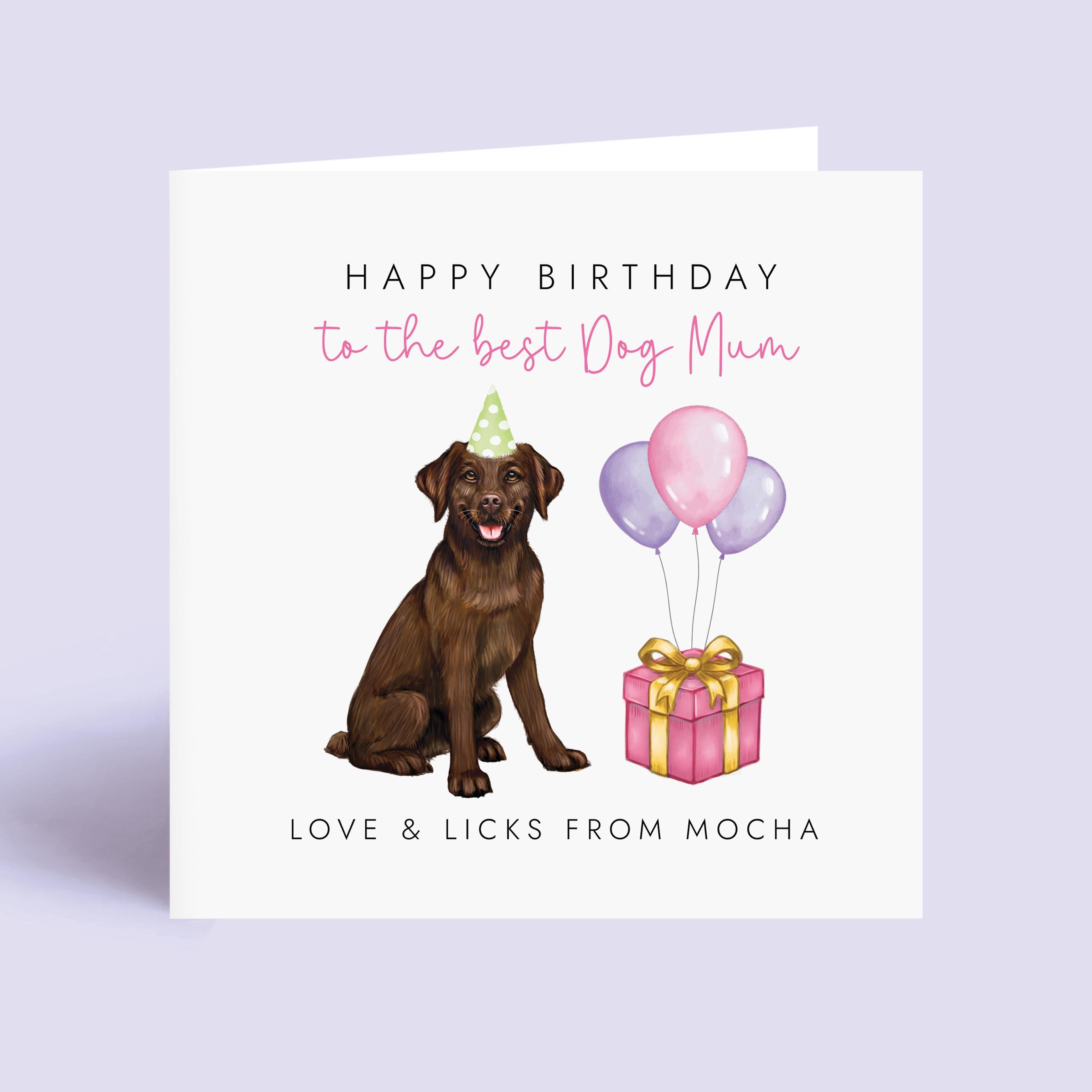 Personalised Labrador Birthday Card for Dog Mum | Birthday Card