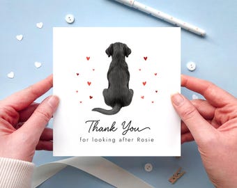 Personalised Any Breed Dog Thank You Card | Custom Name | Thankyou Card for Vets, Pet Sitter, Friend, Groomer, Neighbour, Pet Sitting