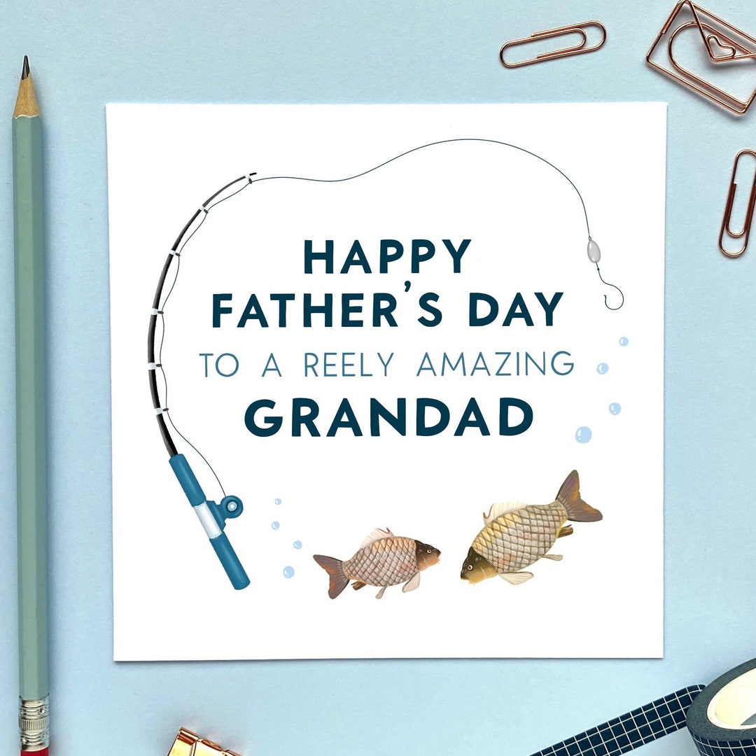 Personalised Fishing Fathers Day Card for a Special Dad, Grandad, Grandpa, Great Grandfather
