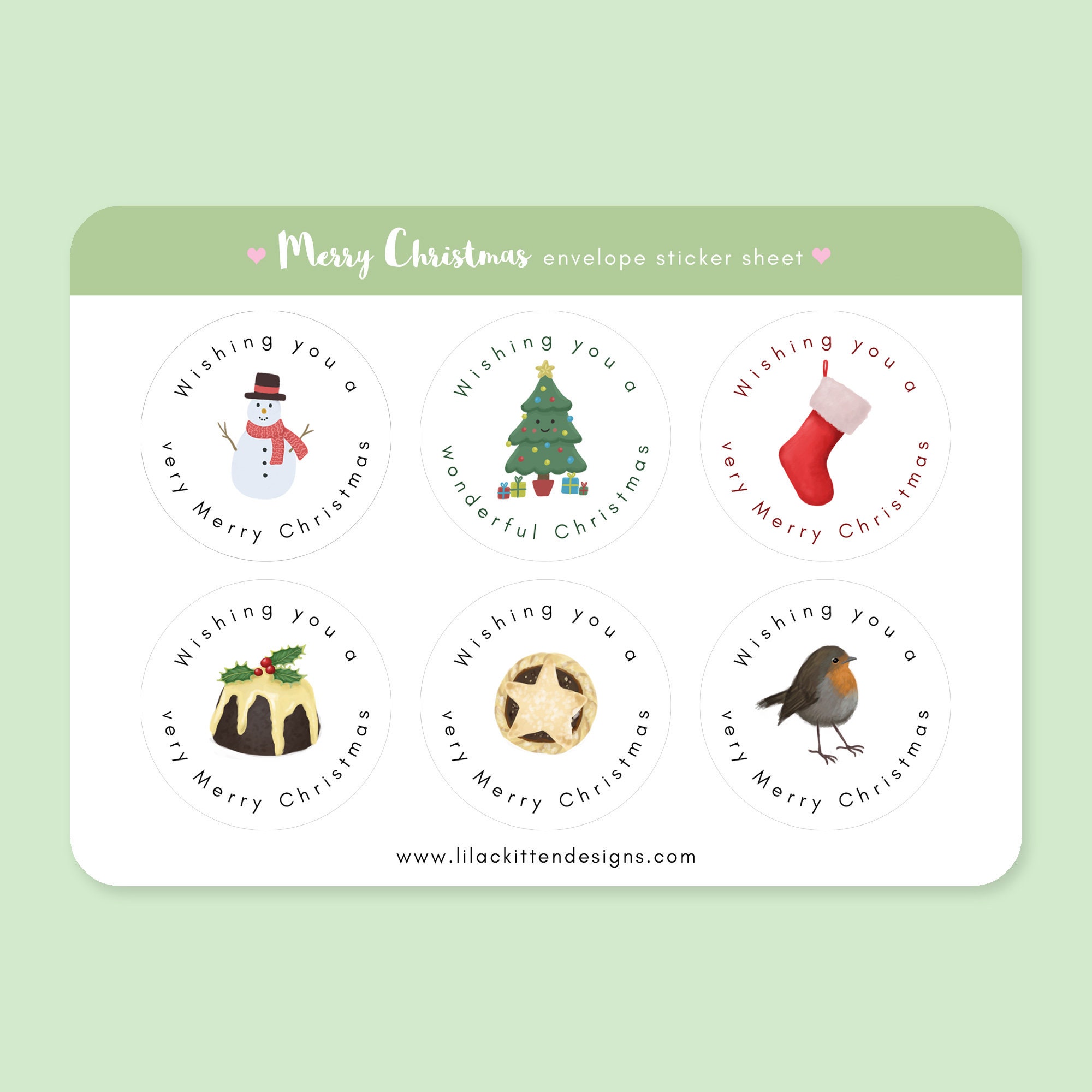 Traditional Christmas Envelope Seals Stickers Sticker Etsy UK