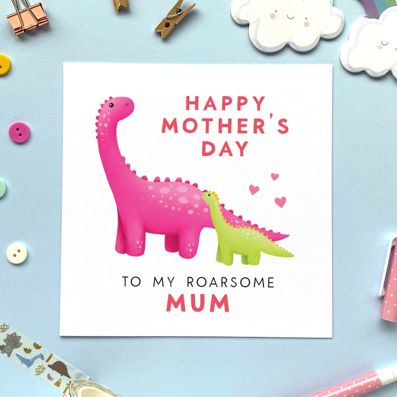 Personalised Dinosaur Mother's Day Card for a Special - Etsy UK