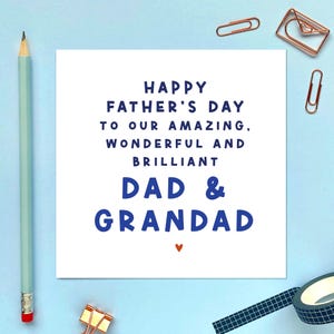 Dad & Grandad Vatertagskarte, alles Gute zum Vatertag für Papa, Opa, Opa, Grampy, Granda, Pops, Grandpappy, Papa, Poppa, Gaga, Opa