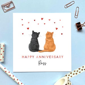 Personalised Choose the Cats Anniversary Card | For Husband, Wife, Partner, Fiancé, Fiancée, Boyfriend, Girlfriend | Cute, Her, Him, Kittens