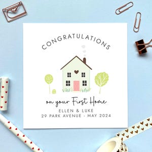 carte personnalisée First Home | Félicitations 1ère maison ensemble, pour couple, amis, fille et petit ami, fils et petite amie, famille