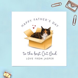 Carte de fête des pères chat personnalisée pour papa chat, du chat, nom personnalisé, personnalisé, petit ami, mari, calicot écaille de tortue gingembre noir
