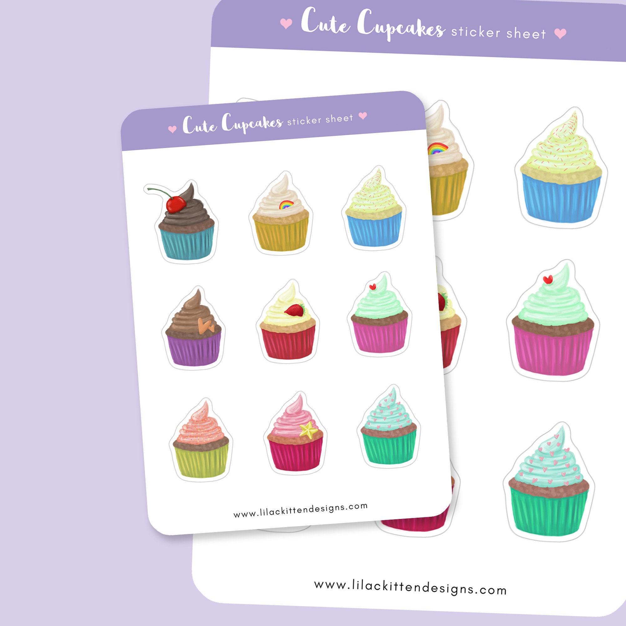 Birthday Cupcake sticker sheet Kawaii journal stickers Paper & Party ...