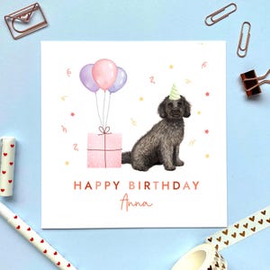 Carte d'anniversaire personnalisée pour chien cockapoo noir de tous les âges | Pour elle, Maman, Fille, Petite-fille, Nièce, Femme, Belle-soeur, Petite amie, Fille