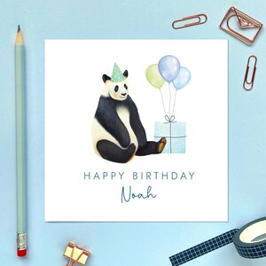 Panda Geburtstagskarte für Jungen, Ihn, Personalisiert, Sohn, Enkel, Neffe, Patenkind, Bruder, Cousin, Kind, Baby, jedes Alter, 1.2.3.4.5