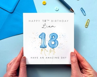 Personalised 18th Birthday Card for Boy | Him, Son, Grandson, Nephew, Godson, Brother