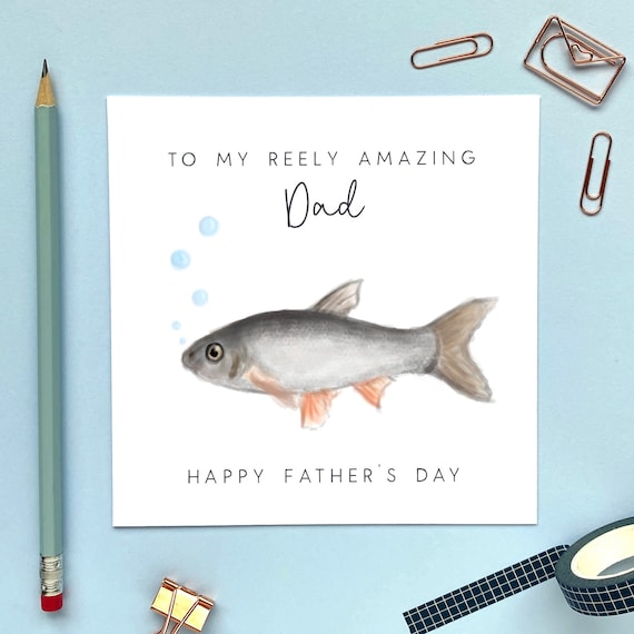 Personalised Fish Fathers Day Card for a Special Dad, Grandad