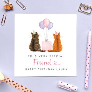 Personalised Choose the Cats Birthday Card for Friend | For Her, Girl, Lady, Special Friends, Bestie | 16th 18th 21st 30th 40th 50th 60th
