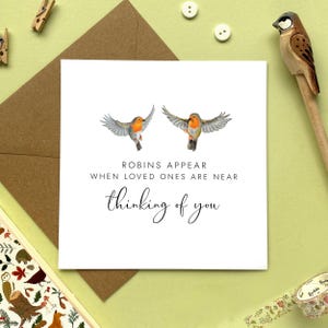 Carte de sympathie Robin personnalisée, désolé pour votre perte, pour un ami, lui, elle, maman, papa, grand-père, grand-mère, condoléances en pensant à vous
