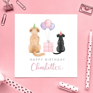 Personalisierte Hunde-Geburtstagskarte für Sie, Tochter, Enkelin, Mutter, Nichte, Schwester, Hund, Labrador, Greyhound, Whippet, Collie, Spaniel, Bulldogge