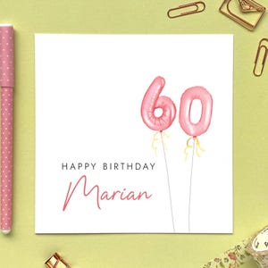 Personalisierte 60. Geburtstagskarte für Sie | Dame, Freundin, Mama, Tante, Patin, Schwägerin, Nachbarin, Kollegin, Oma, Oma