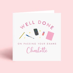 Personalised Passed Exams Card for Girl | Well Done on Passing Your Exams - GCSE A Level SATs Uni - For Daughter, Granddaughter, Niece