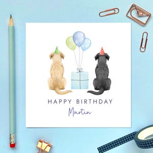 Custom Hunde Geburtstagskarte für Ihn, Mann, Freund, Ehemann, Freund, Bruder, Labrador, Greyhound, Whippet, Collie, Spaniel, Bulldogge