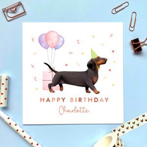 Personalisierte Geburtstagskarte für Sausage Dog | Für Sie, Mama, Schwester, Schwiegertochter, Tante, Freundin, Ehefrau, Partner, Dackel