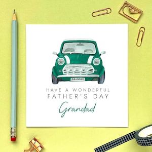Carte de fête des pères de voiture classique pour grand-père, arrière-grand-père, grand-père, grand-père, grand-père, grand-père, grand-père, père, père, papa, papa, papa, papa