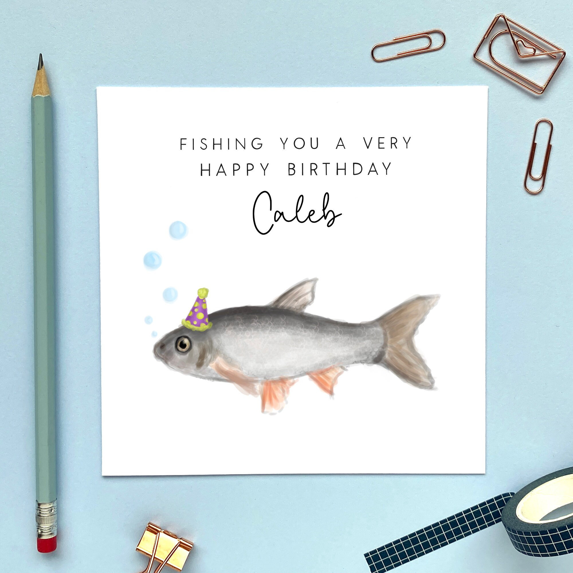 Personalised Fish Birthday Card for Him, Dad, Son, Grandson, Uncle,  Grandad, Grandpa, Uncle, Man, Boy 30th 40th 50th 60th 70th 80th -   Canada