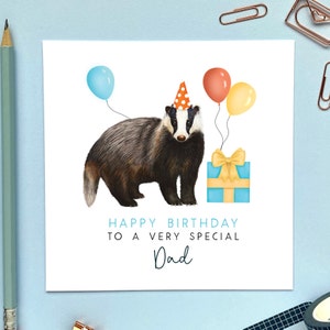 Personalised Any Age Badger Birthday Card | For Dad, Him, Grandad, Grandpa, Husband, Brother, Uncle, Friend, Son, Grandson