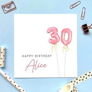 Carte d'anniversaire personnalisée pour elle | Fille, Petite-fille, Nièce, Tante, Ami, Collègue, Cousine, Belle-soeur, Fille, Trente
