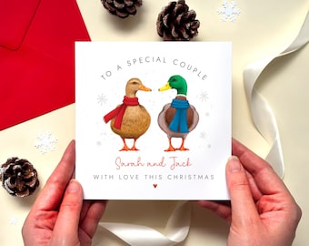 Personalised Christmas Card for Couple | Duck Christmas Card | To Both of You | Special Couple Christmas Card
