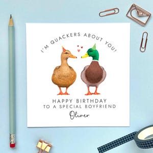 d'anniversaire personnalisée avec un couple de canards pour petit ami | Lui, Mari, Fiancé, Partenaire, Homme, Elle, Petite amie, Fiancée, Femme 30-40 ans Tout âge