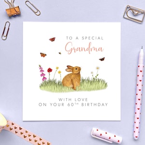 Carte d'anniversaire lapin pour grand-mère, grand-mère, grand-mère, grand-mère, grand-mère, grand-mère, arrière-grand-mère, elle, tante, maman, maman, maman, maman, maman, maman