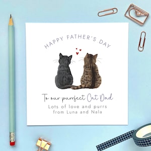 Carte personnalisée Choisissez le chat pour la fête des pères, parmi deux chats, pour papa chat, mari, petit ami, chatons, tigré, ragdoll, roux, noir, gris