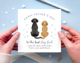 Personalised Any Breed Dogs Father's Day Card for Dog Dad | Fathers Day Card from the Dogs | 280+ Designs