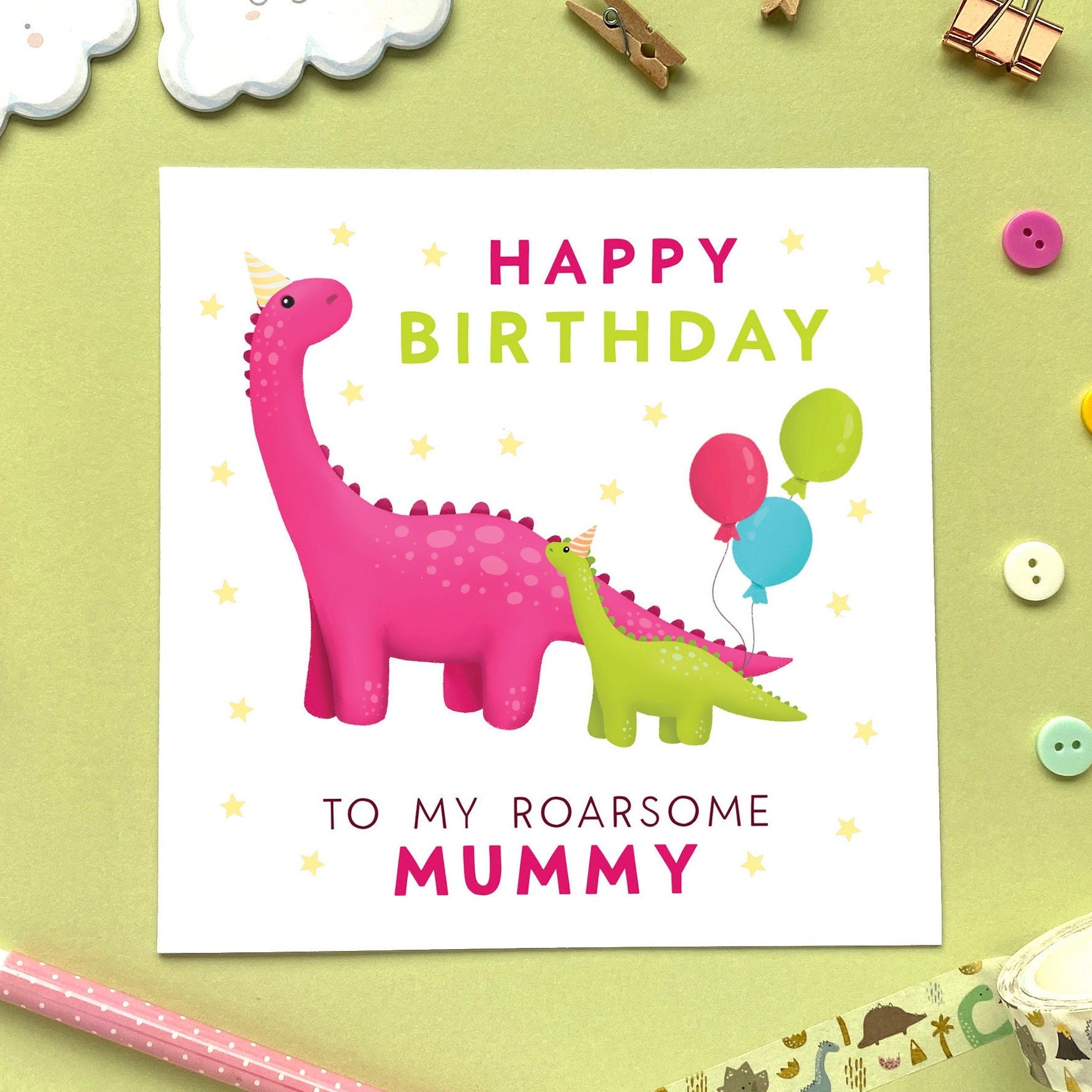 Personalised Dinosaur Birthday Card for Mummy Mum Mommy - Etsy