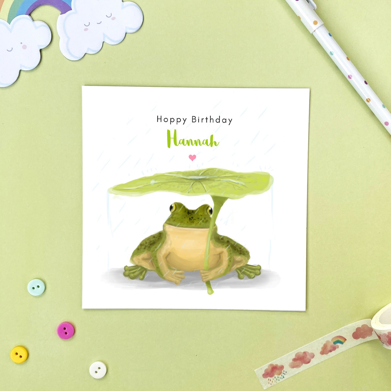 Personalised Frog Birthday Card Cute Frog Card Funny Etsy