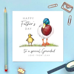 Enten Vatertagskarte für Opa von Kind, Enkel, Baby, zwei Kinder, Drei, Opa, Pops, Papa, Gramps, Urgrampy, Dad, Daddy, Pa